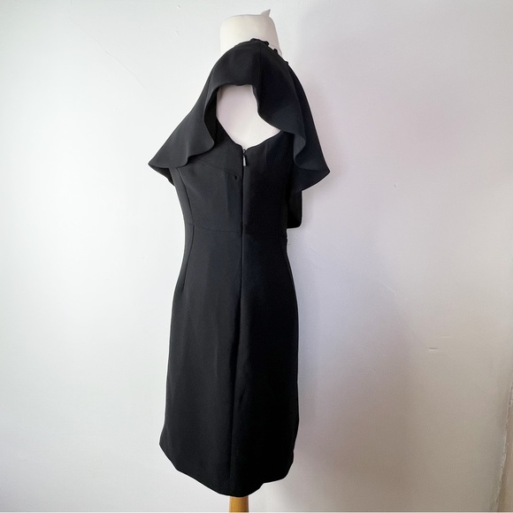 Whistles Black One Shoulder Ruffle Mini Dress UK Size 12 Party Occasion - Picture 4 of 8